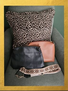 Two-Piece Women’s Crossbody Bag Set in Black and Brown